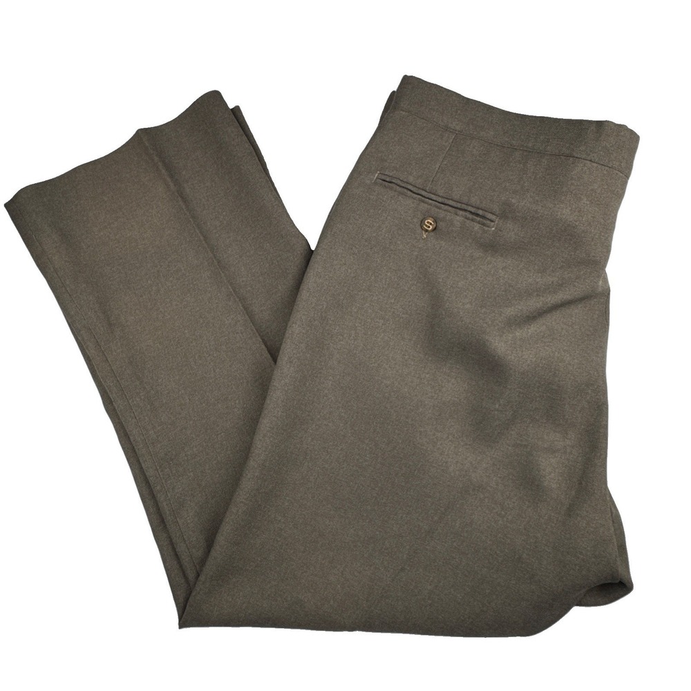 Vintage Sansabelt Mens Slacks 41x28 Brown Retro 70s Jaymar Dress Pants‎